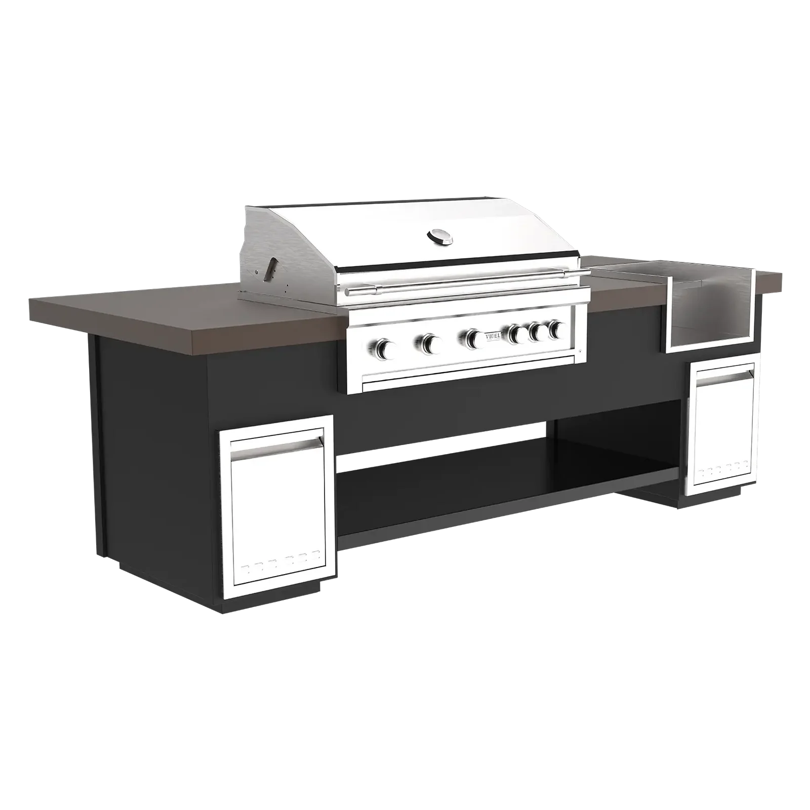 Videl USA Maestro 108I Outdoor Kitchen Island with 42″ Gas Grill, Margarita Center & Storage – Luxury BBQ Island