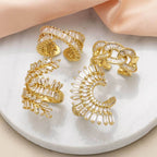 Copper Ring With Real Gold Plating And Zircon Accents For Women