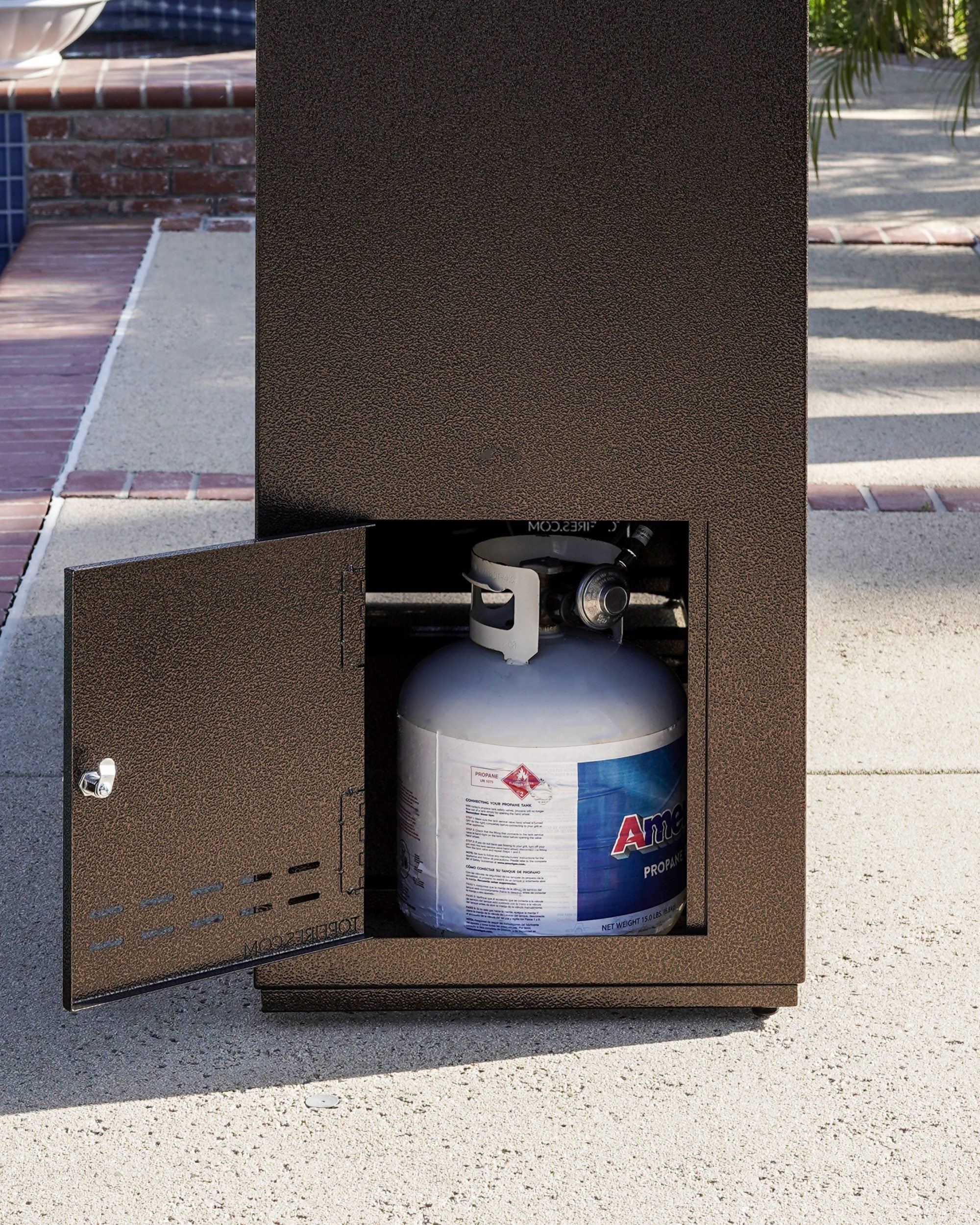 The Outdoor Plus Williams Fireplace - Outdoor Gas Fireplace – Powder Coated Steel, Match Lit Ignition, LC & CSA Certified, Made in USA