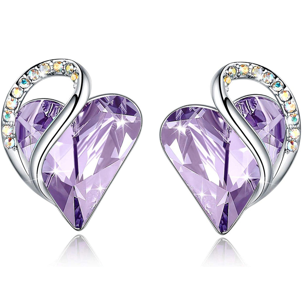 Ocean Heart Minimalist Earrings With Birthstone Accents