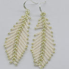 Cool Vintage Feather And Bead Earrings With Long Tassel Accents