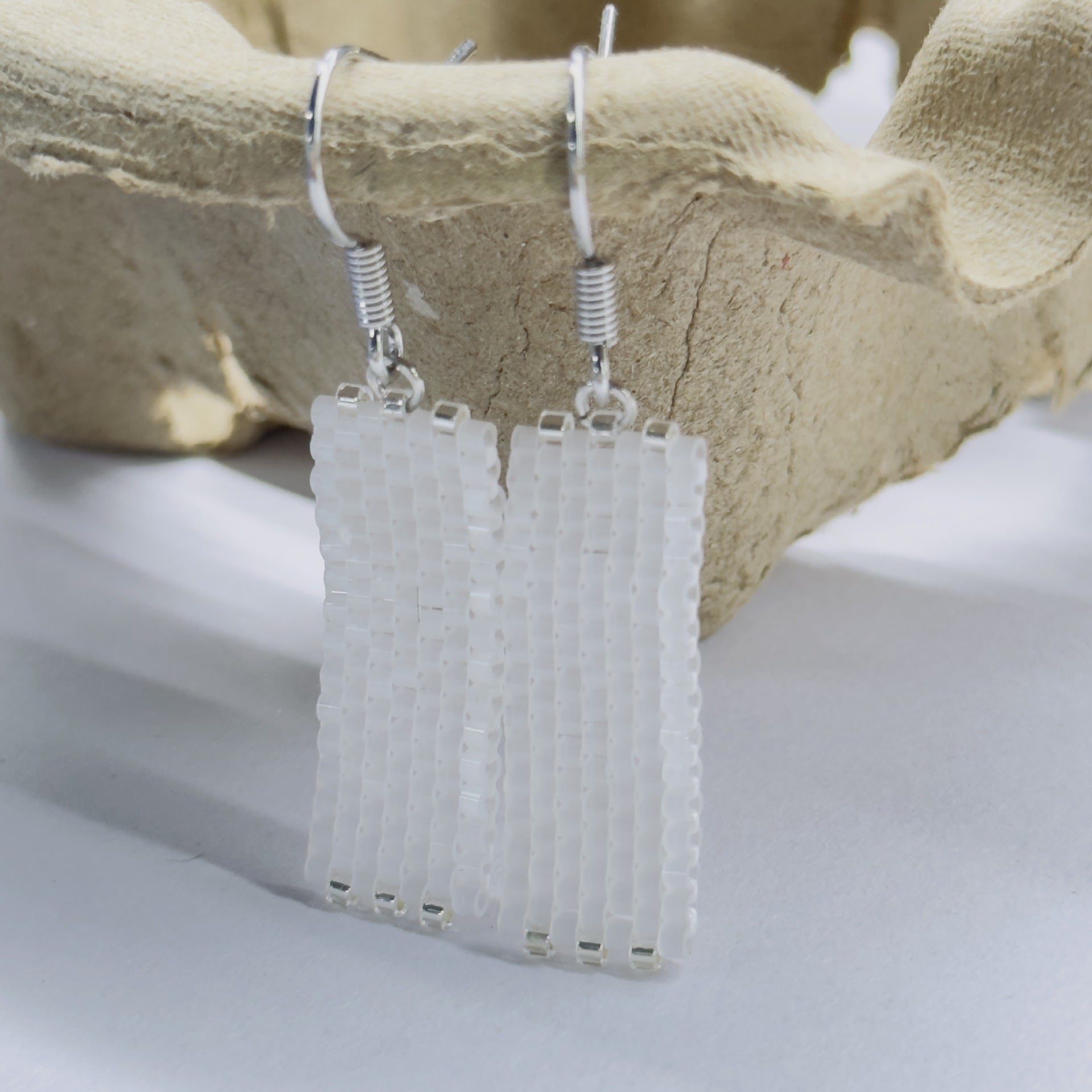 Cool Vintage Feather And Bead Earrings With Long Tassel Accents