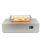 52 Inch Outdoor Concrete Propane gas rectangle Fire Pit table in Antique white color