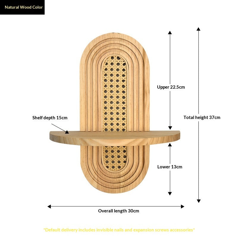 Rattan Wall Shelf In A Vintage Style For Decorative Accents