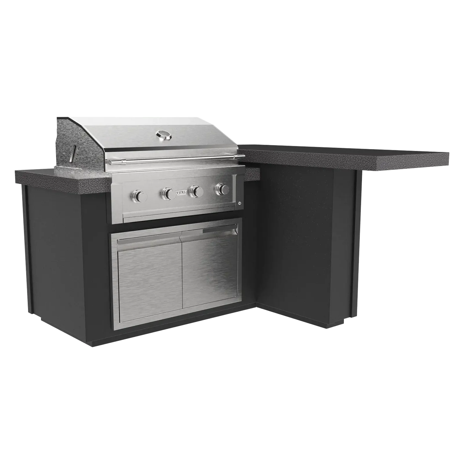 Videl USA Alta 72L L-Shaped Outdoor BBQ Island with 36″ Gas Grill & Double Door Storage