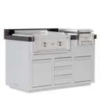 Videl USA Alta 60IB Outdoor BBQ Island with Gran Plancha 30″ Griddle, Food Warmer & Storage | Luxury Patio Grill Station