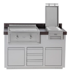Videl USA Alta 60IB Outdoor BBQ Island with Gran Plancha 30″ Griddle, Food Warmer & Storage | Luxury Patio Grill Station