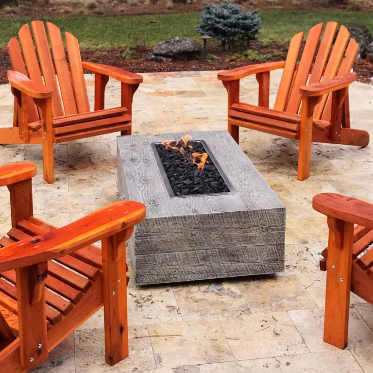 The Outdoor Plus Coronado Wood Grain Concrete Gas Fire Pit – 48"–120" Linear Outdoor Fire Feature | 90,000 BTU | Natural Gas or Propane