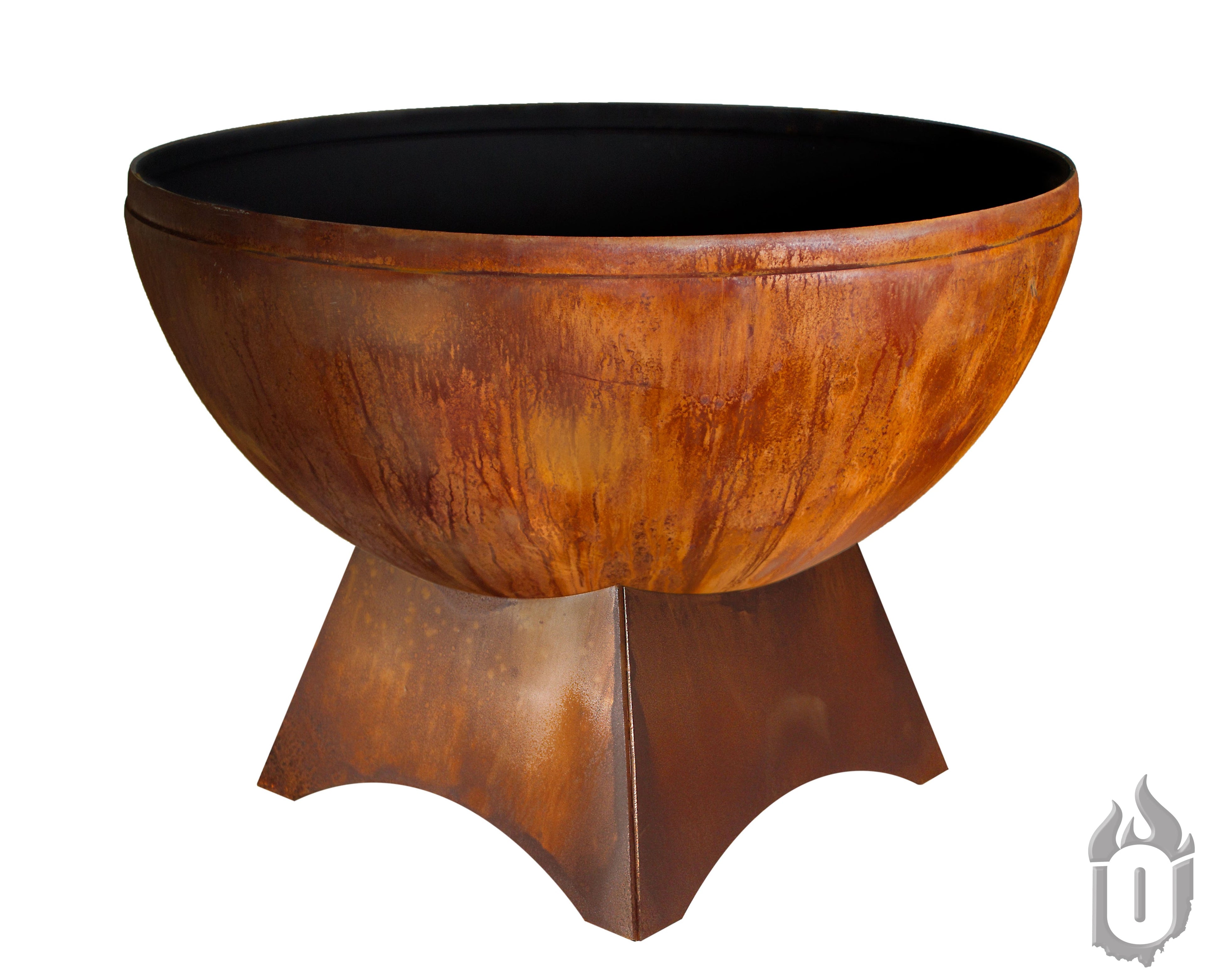 Ohio Flame Fire Chalice Artisan Fire Bowl – American-Made Carbon Steel Outdoor Fire Pit, Patina Finish, Lifetime Warranty