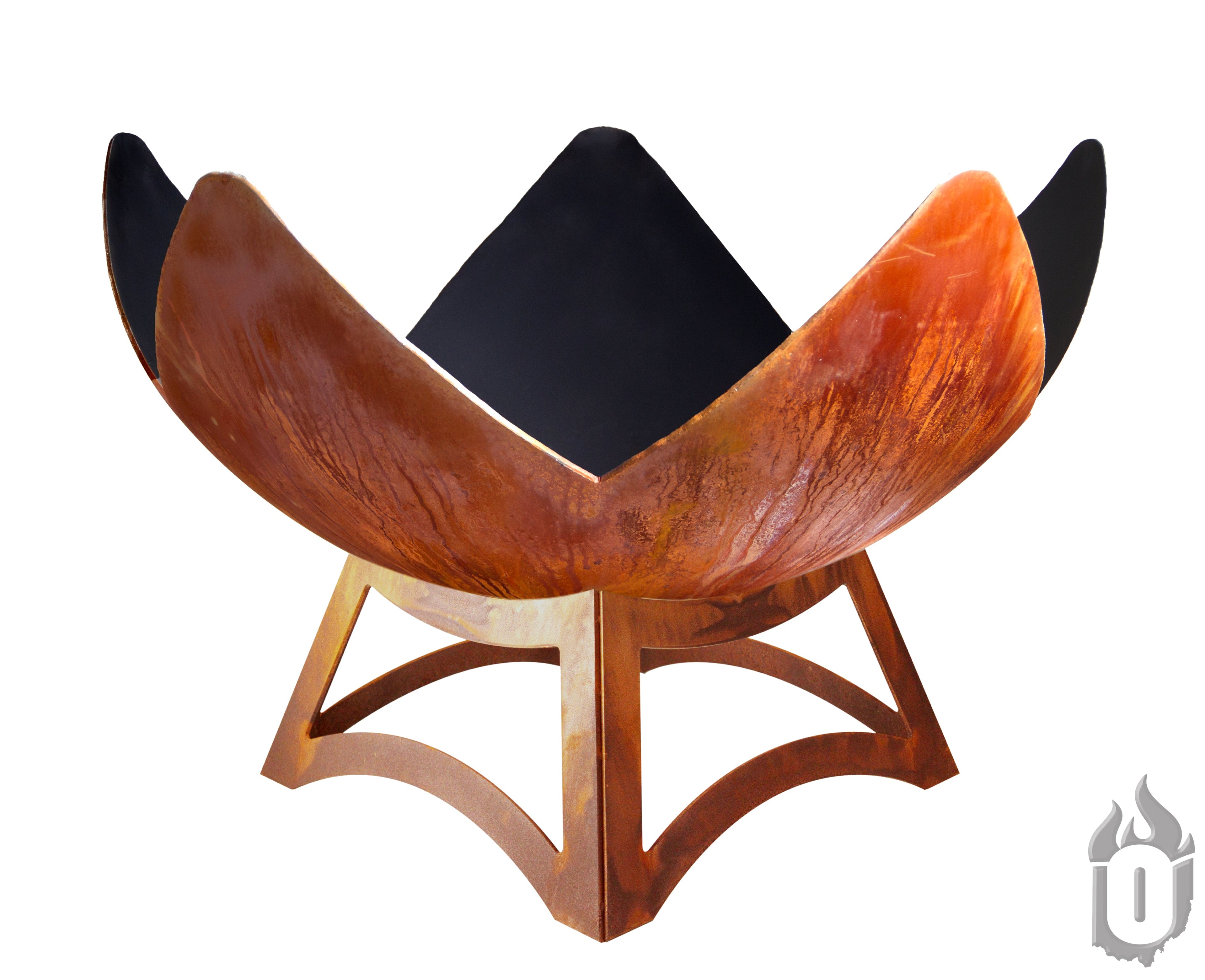 Ohio Flame Fire Flower Artisan Fire Bowl – 100% American Made Carbon Steel Outdoor Fire Pit with Patina Finish & Lifetime Warranty