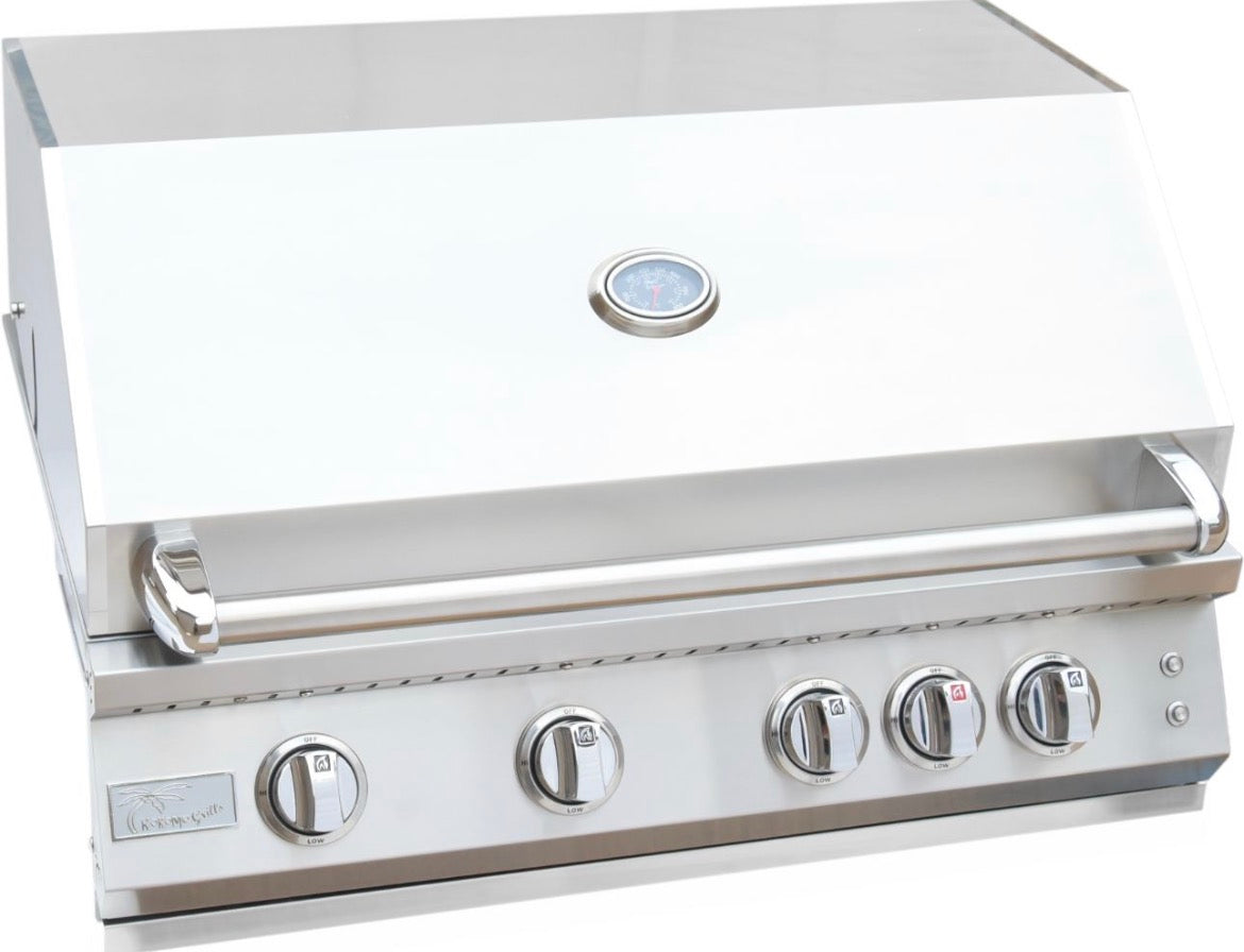 KoKoMo 4 Burner Professional 304 Stainless Steel Gas Grill – 72,000 BTU Built-In or Freestanding Outdoor Kitchen BBQ with Infrared Back Burner