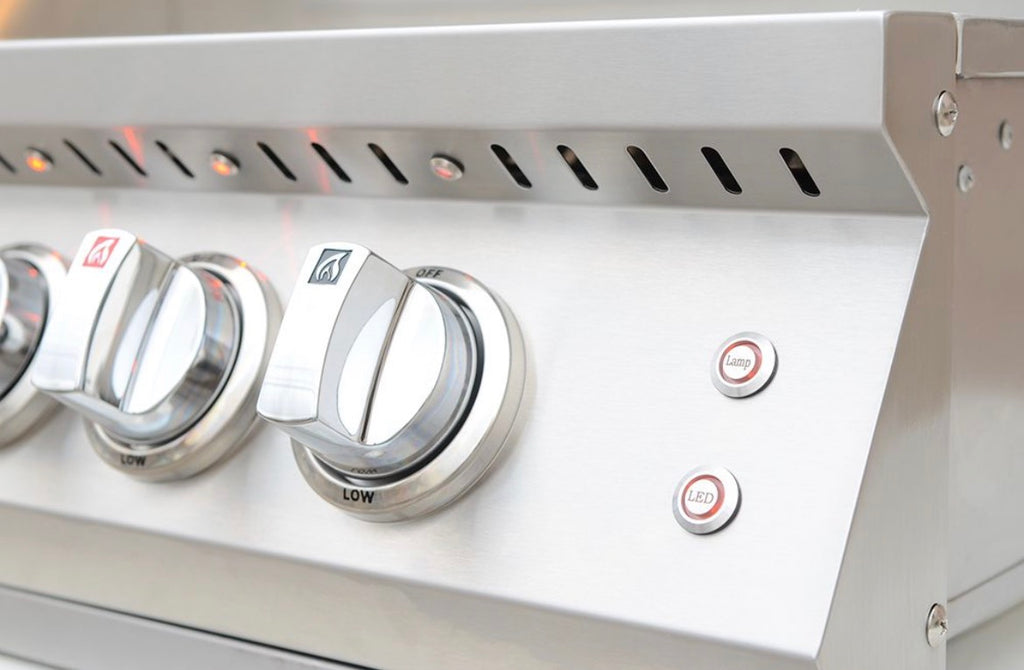 KoKoMo 4 Burner Professional 304 Stainless Steel Gas Grill – 72,000 BTU Built-In or Freestanding Outdoor Kitchen BBQ with Infrared Back Burner