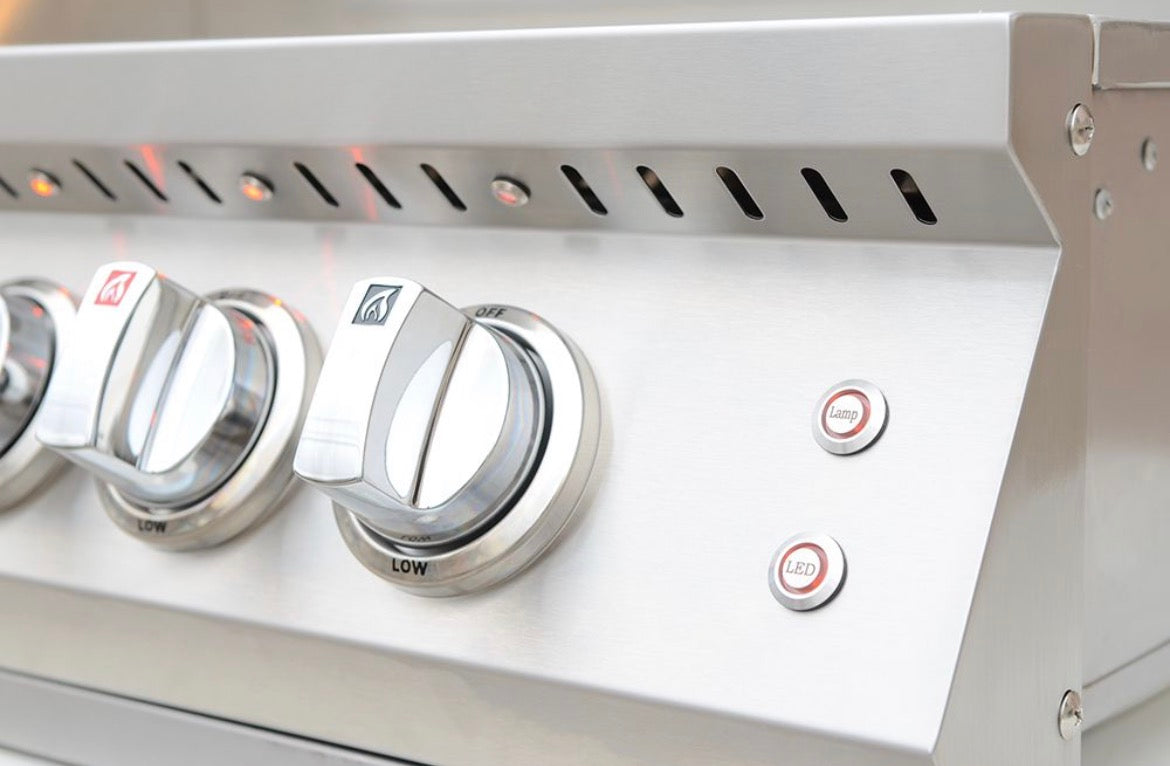 KoKoMo 4 Burner Professional 304 Stainless Steel Gas Grill – 72,000 BTU Built-In or Freestanding Outdoor Kitchen BBQ with Infrared Back Burner