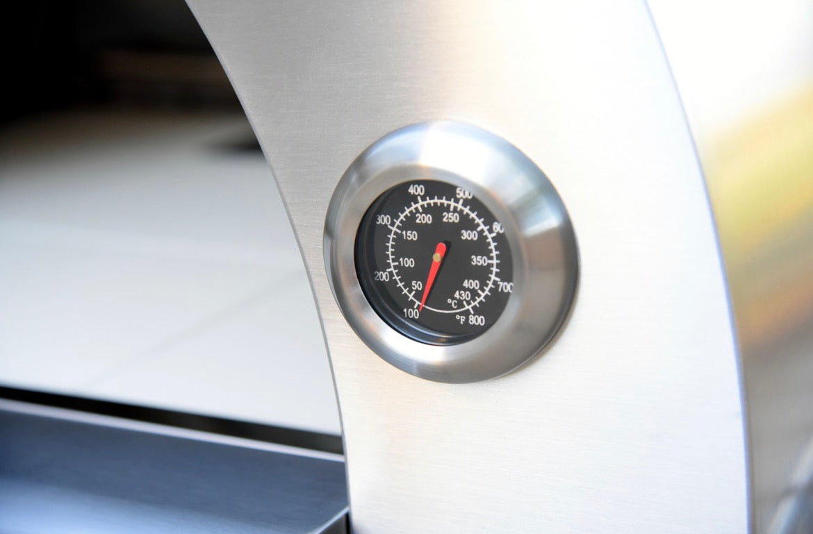 KoKoMo 32" Dual Fuel Outdoor Pizza Oven – Gas or Wood Fired 304 Stainless Steel Pizza Oven with Cart, 35,000 BTU