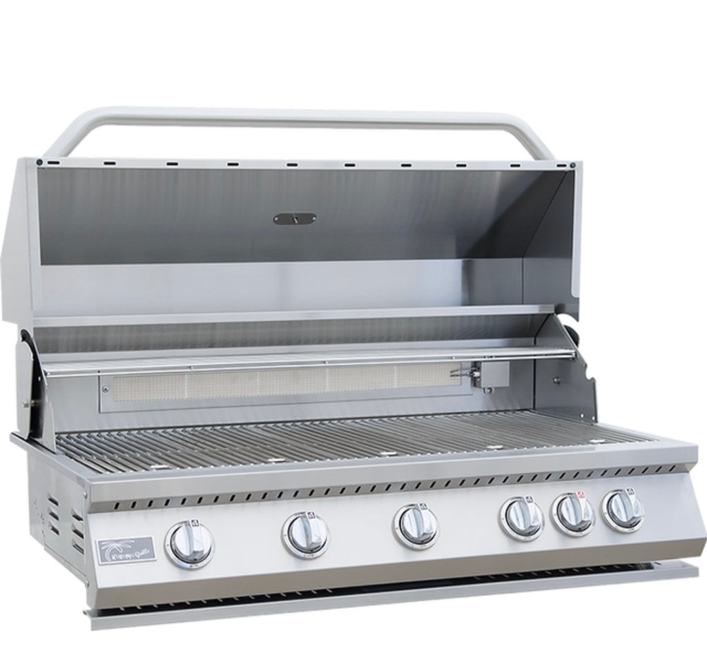 KoKoMo 40" Built-In 5 Burner Gas Grill with Infrared Back Burner – 920 sq. in. 304 Stainless Steel Outdoor Kitchen BBQ, 72,000 BTU