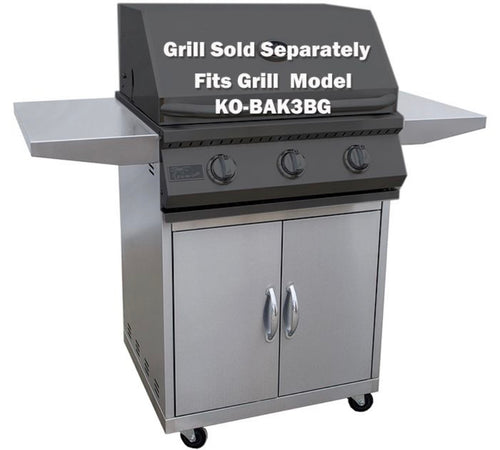 KoKoMo Heavy-Duty 304 Stainless Steel Grill Cart – Freestanding Outdoor Kitchen Cart with Storage & Side Shelving for 3, 4, or 5 Burner Grills