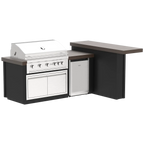 Videl USA Luxe 96L Outdoor Kitchen Island with 42″ Gas Grill & Infrared Burner – Backyard BBQ Island with 42″ Storage Doors