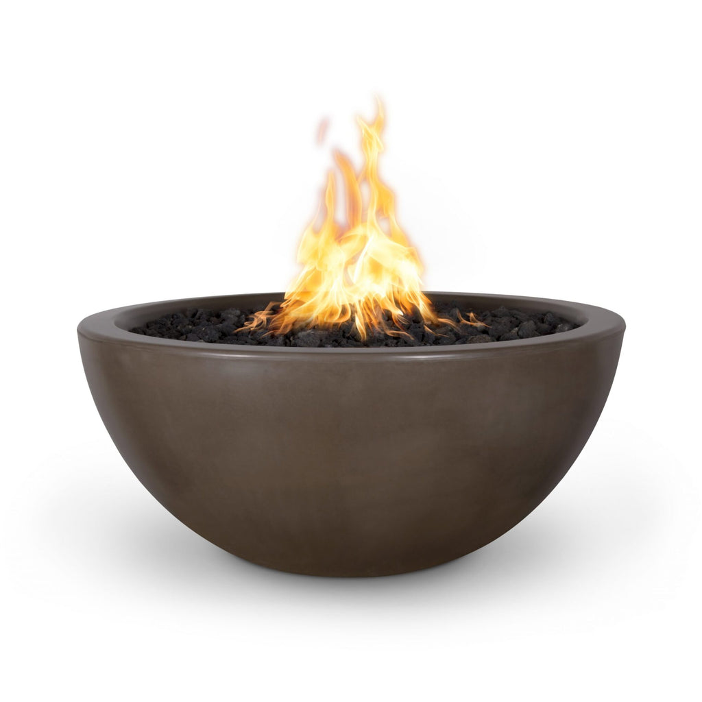 The Outdoor Plus Luna GFRC Gas Fire Pit – Handmade Luxury Concrete Outdoor Fire Pit (Natural Gas or Propane, 65,000 BTU)