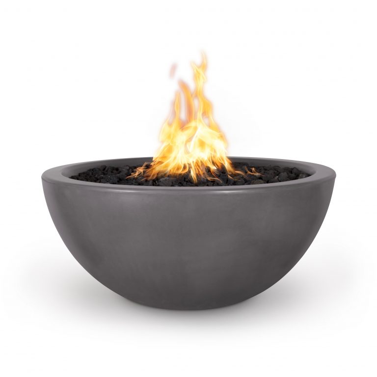 The Outdoor Plus Luna GFRC Gas Fire Pit – Handmade Luxury Concrete Outdoor Fire Pit (Natural Gas or Propane, 65,000 BTU)
