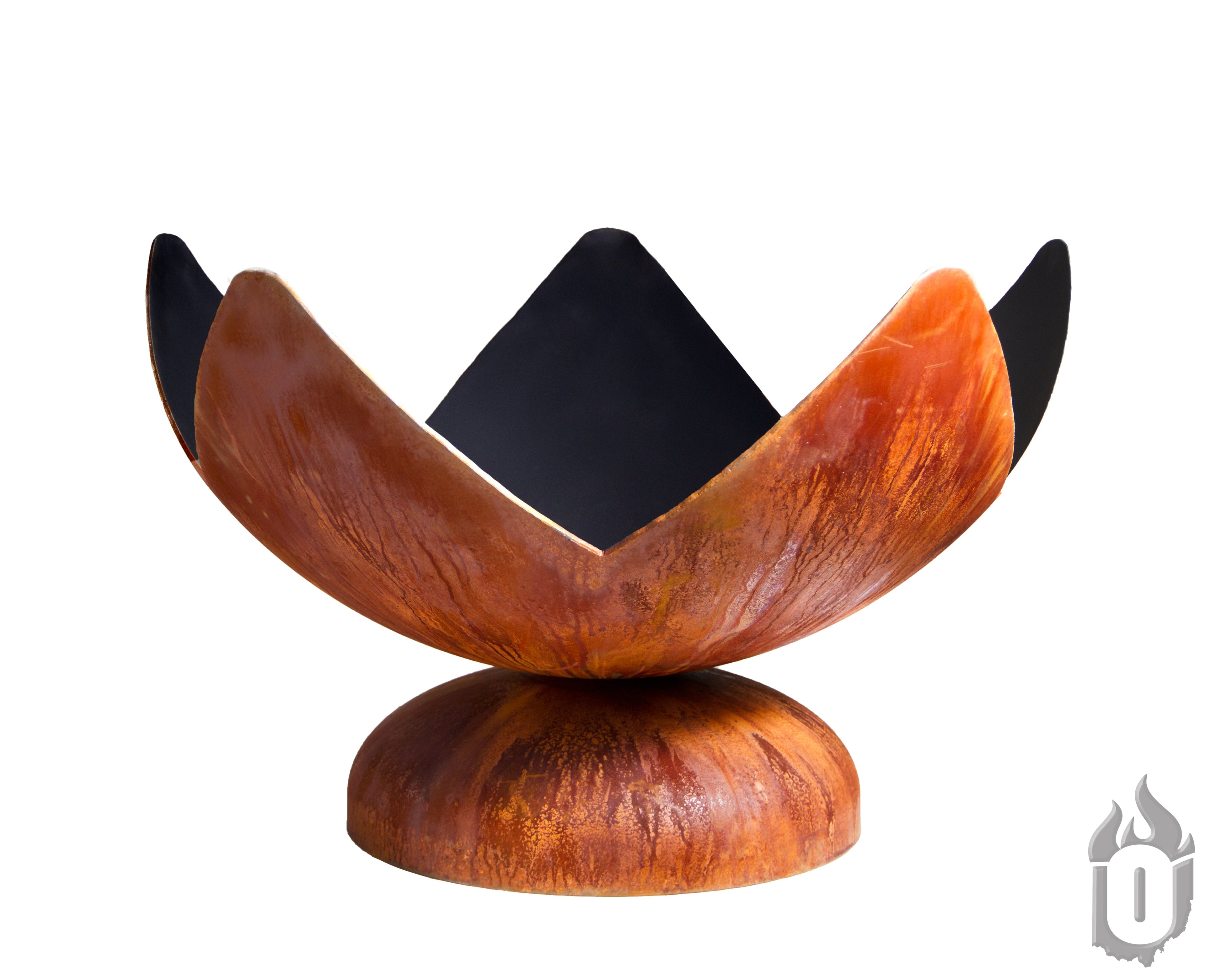 Ohio Flame Fire Flower Artisan Fire Bowl – American-Made Outdoor Carbon Steel Fire Pit, Patina Finish, Lifetime Warranty