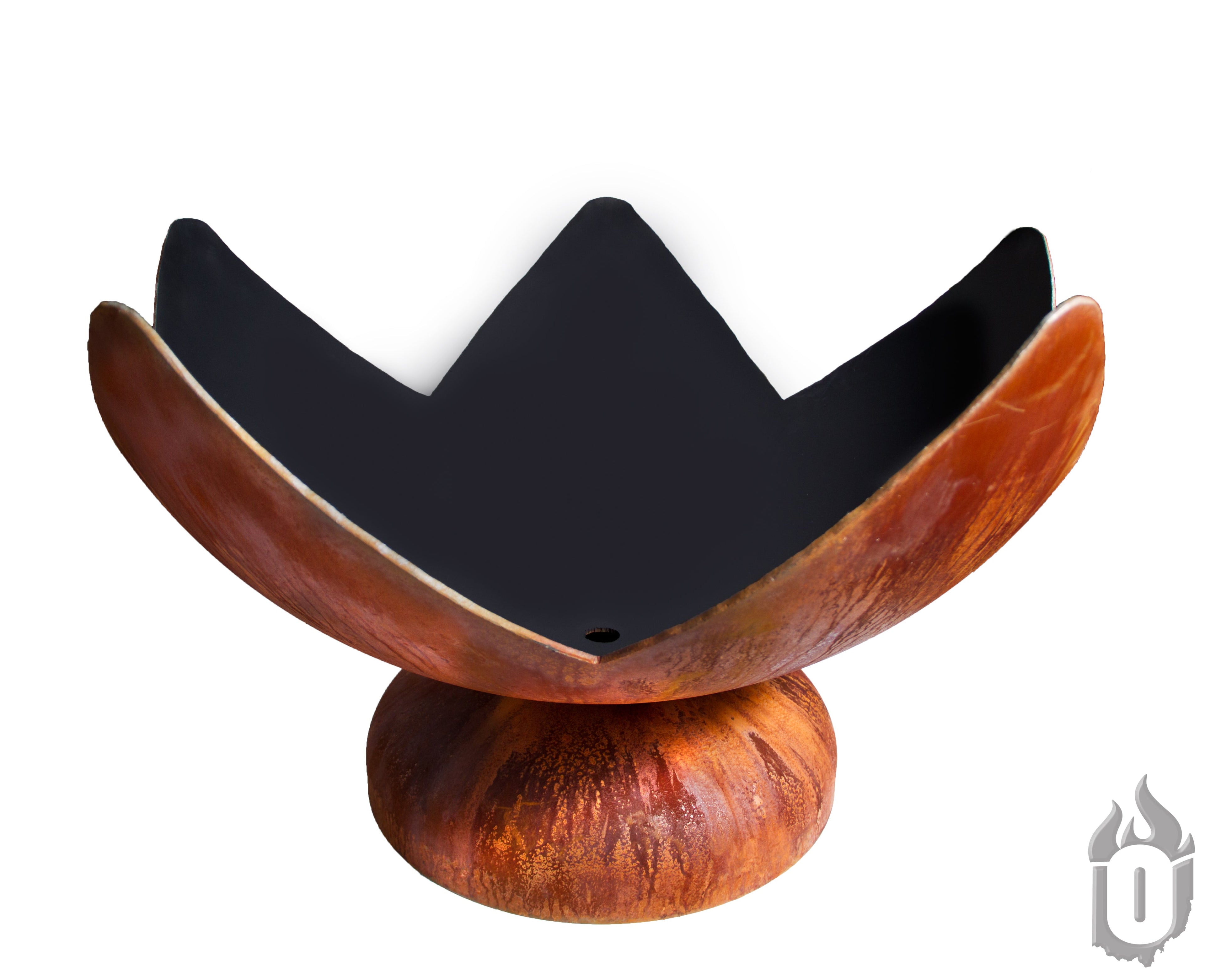 Ohio Flame Fire Flower Artisan Fire Bowl – American-Made Outdoor Carbon Steel Fire Pit, Patina Finish, Lifetime Warranty