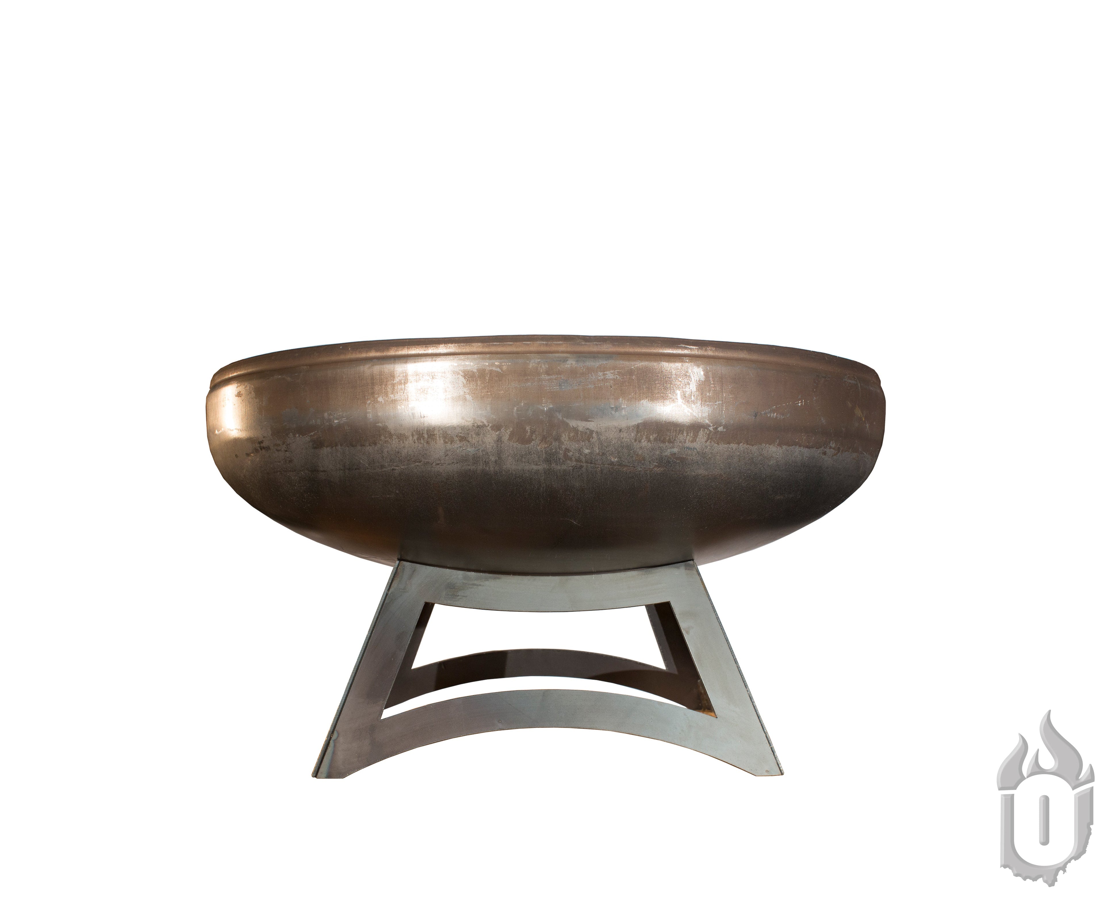 Ohio Flame Liberty American Fire Pit – Heavy-Duty Carbon Steel Outdoor Fire Bowl, Natural Steel Patina, Lifetime Warranty