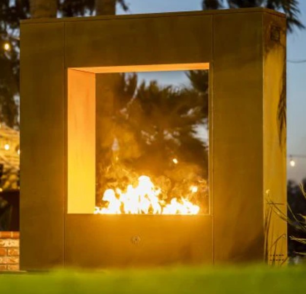 The Outdoor Plus Williams Fireplace - Outdoor Gas Fireplace – Powder Coated Steel, Match Lit Ignition, LC & CSA Certified, Made in USA