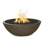 The Outdoor Plus Sedona Narrow Ledge Concrete Gas Fire Pit – 65,000 BTU Luxury GFRC Outdoor Fire Pit