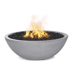The Outdoor Plus Sedona Narrow Ledge Concrete Gas Fire Pit – 65,000 BTU Luxury GFRC Outdoor Fire Pit