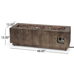 Alora 48-Inch Modern 50K BTU Outdoor Rectangular Propane Gas Fire Pit With Lava Rocks (SAK82521)