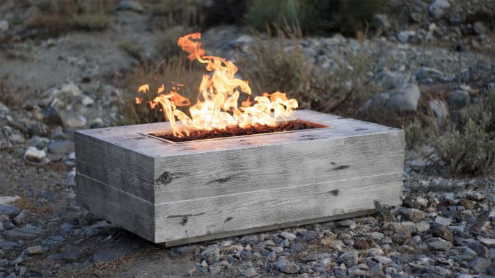 The Outdoor Plus Coronado Wood Grain Concrete Gas Fire Pit – 48"–120" Linear Outdoor Fire Feature | 90,000 BTU | Natural Gas or Propane