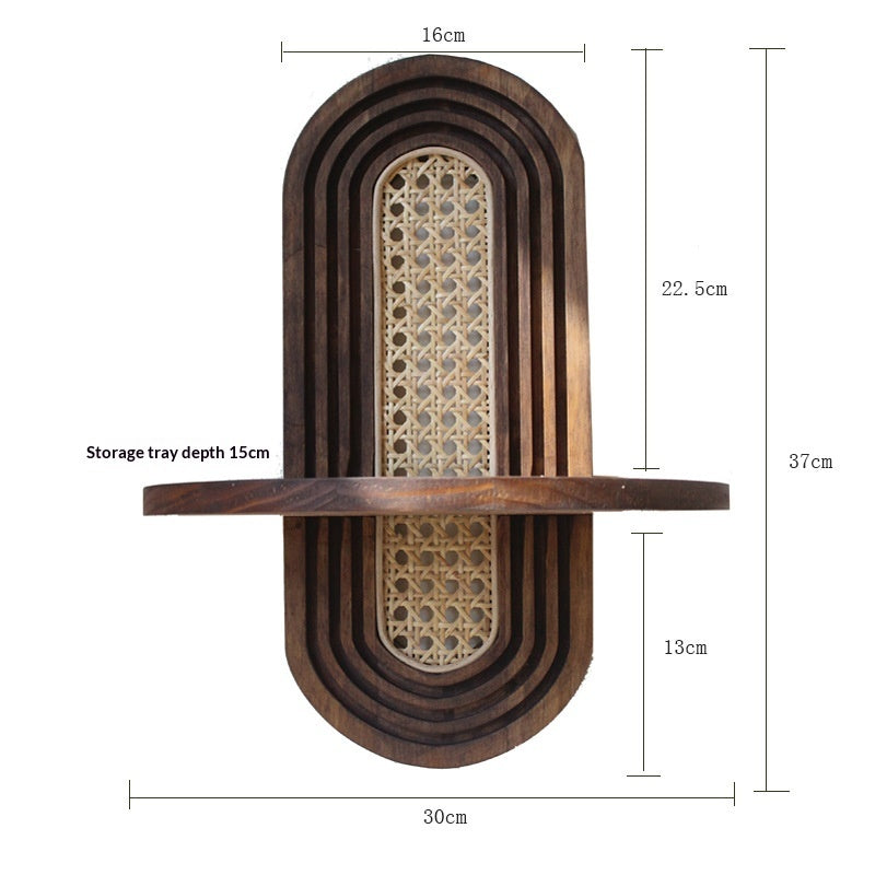 Rattan Wall Shelf In A Vintage Style For Decorative Accents