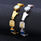 Hip-hop Colorful Gemstone Necklace With Zircon Accents