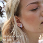 Ocean Heart Minimalist Earrings With Birthstone Accents