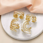 Copper Ring With Real Gold Plating And Zircon Accents For Women